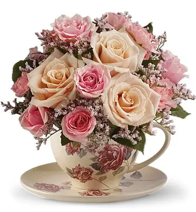 Teleflora's Victorian Flowers in Teacup