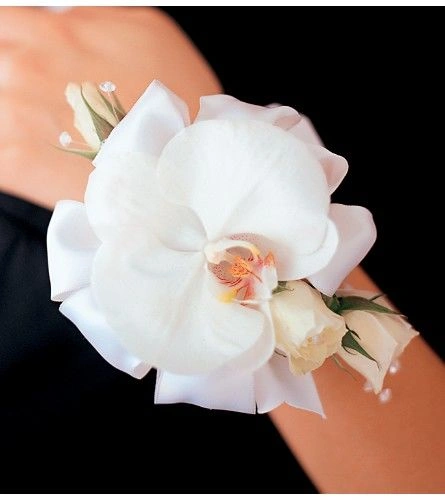 White Orchid and Roses Wristlet