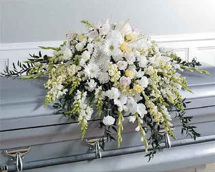 White Flower Casket Spray