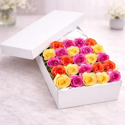 2 Dozen Assorted Roses in a Box
