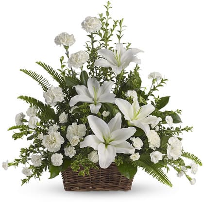 Peaceful White Lilies Basket