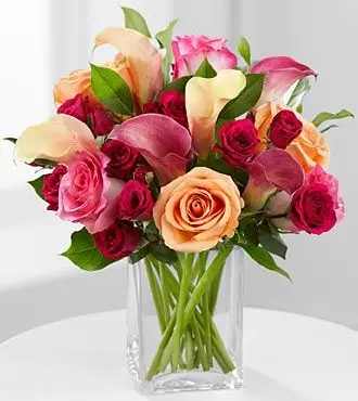 Colors of Love Rose & Calla Lily Bouquet