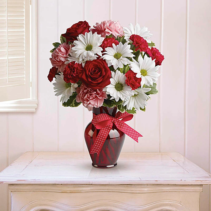 Hugs and Kisses Bouquet with Red Roses