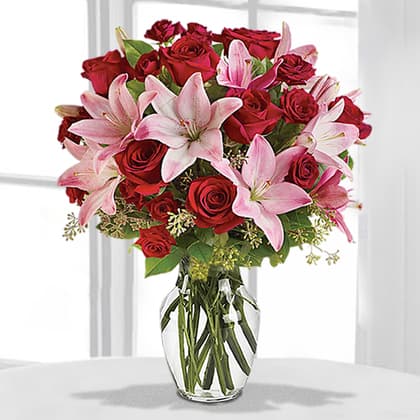 Lavish Love Bouquet with Long Stemmed Red Roses