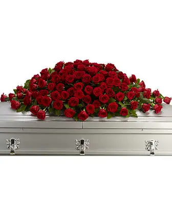 Greatest Love 100 Red Roses Casket Spray
