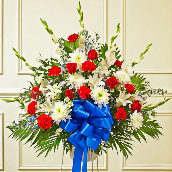 Red White And Blue Sympathy Funeral Basket