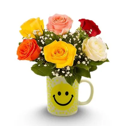 Flower Gift For You - Smiley Mug