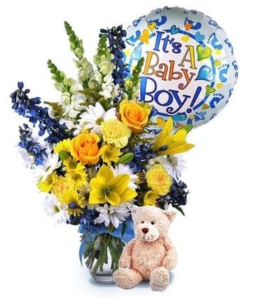 Welcome Baby Boy Flower Gift