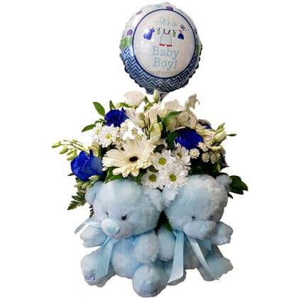 Twin Baby Boys Flower Gift