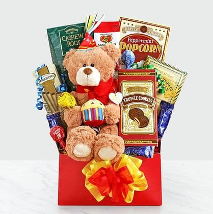 Happy Birthday Bear Gift Basket