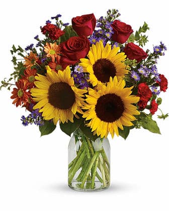 Gold Beauty Rose and Sunflower