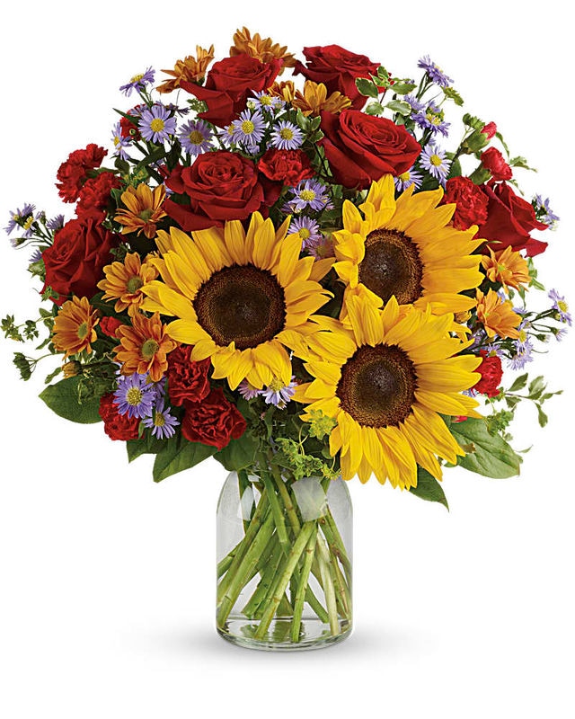 Gold Beauty Rose and Sunflower