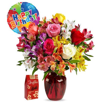 Rainbow Birthday Flower Arrangement