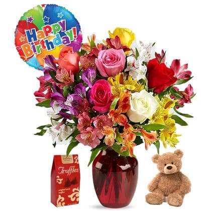 Rainbow Birthday Flower Arrangement