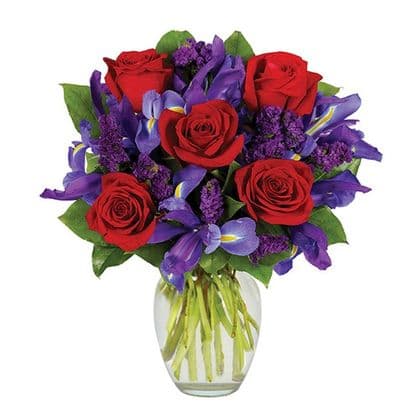 Sugar Rush Red Roses and Irises