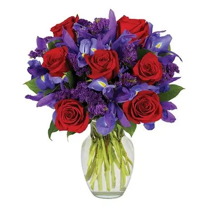 Sugar Rush Red Roses and Irises