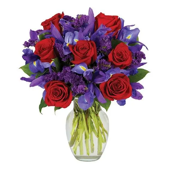 Sugar Rush Red Roses and Irises