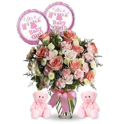 Twin Baby Girl Flower Gift