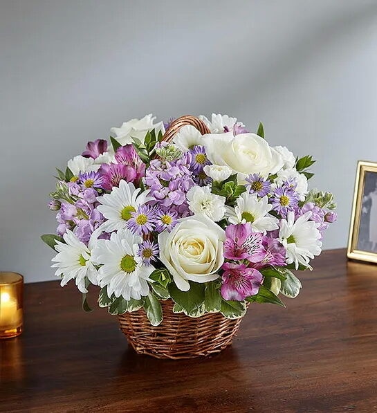 Blessings Lavender Floral Basket