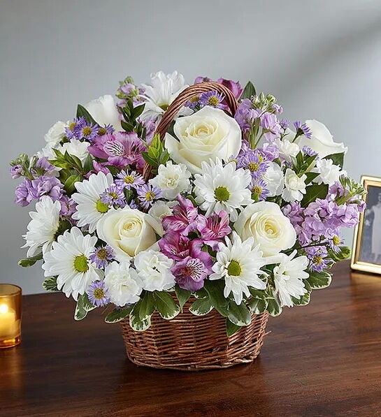 Blessings Lavender Floral Basket