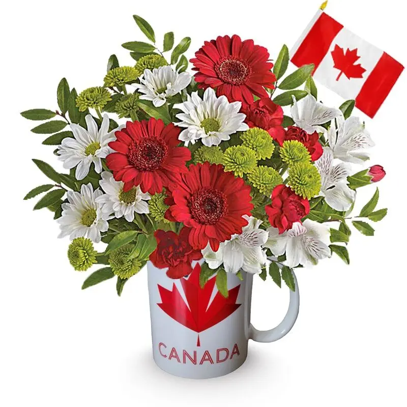 Canada Day Mug Flower Arrangement