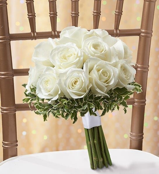 White Rose Bridal Bouquet
