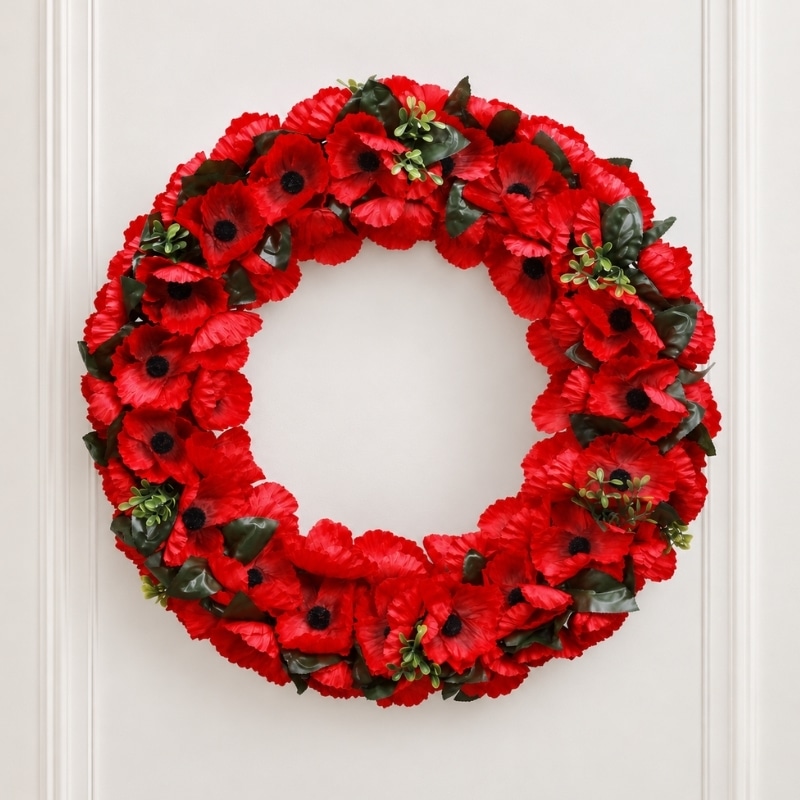 Red Poppy Remembrance Artificial Wreath