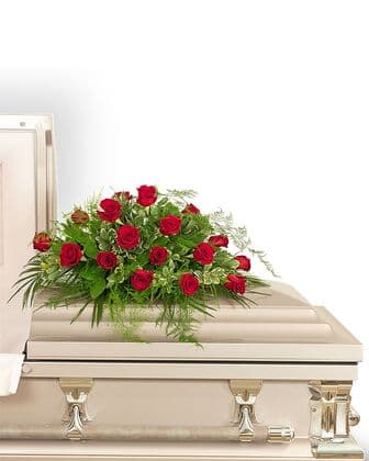 All Red Rose Casket Spray