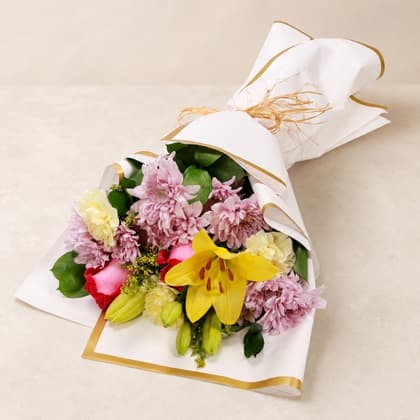 Lilies and Roses Flower Bouquet