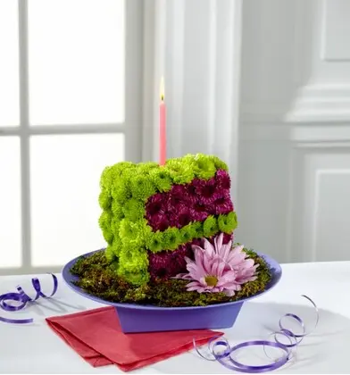 Birthday Wishes Floral Cake Slice