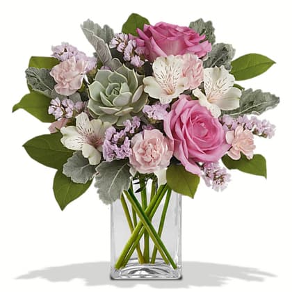 Shimmering Succulent Fresh Flower Bouquet