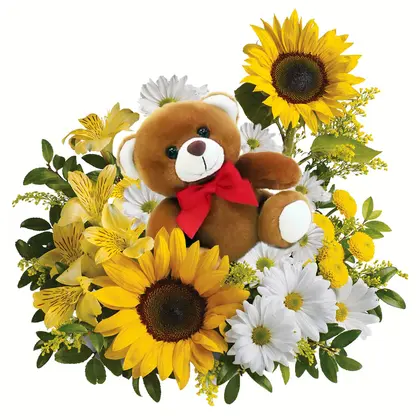 Sunshine Bear Flower Bouquet