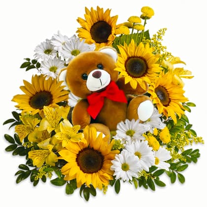 Sunshine Bear Flower Bouquet