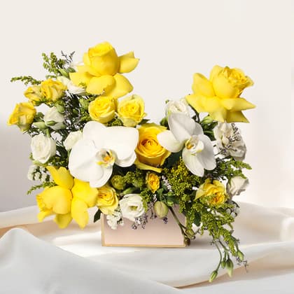 Roses and Orchids Sophistication Flower Box