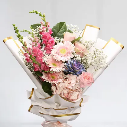 Fancy Pinks and Succulent Luxury Bouquet