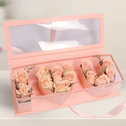 I Love You Pink Roses in Elegant Flower Box