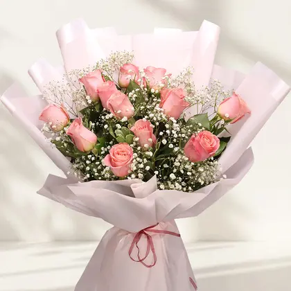 Elegant Pink Rose Luxury Bouquet