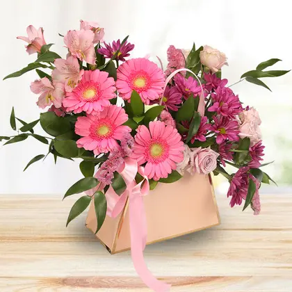 Lovely Pink Flower Purse