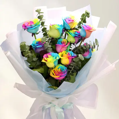 Rainbow Rose Luxury Bouquet