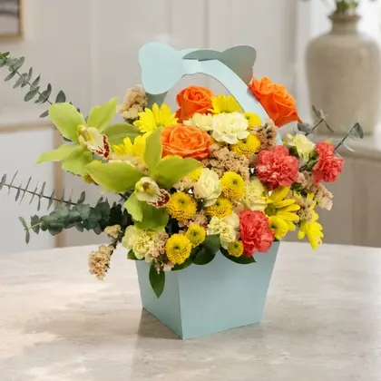 Bright Orchid Charm Bow Flower Box