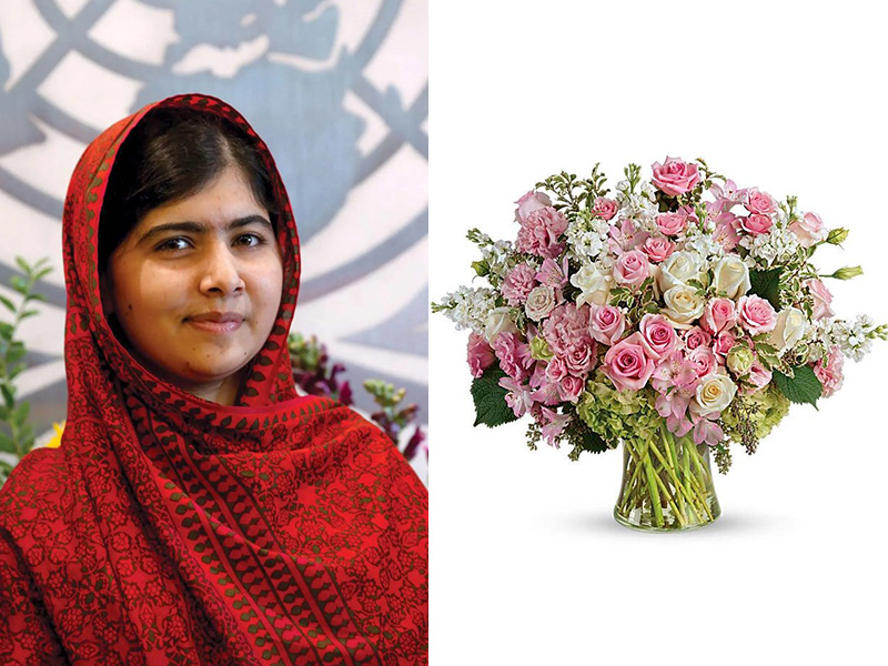 Malala Yousafzai flowers