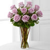 12 Lavender Rose Bqt with vase