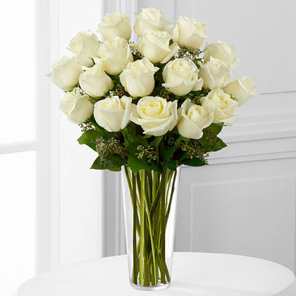 White Premium Rose Bouquet by FTD