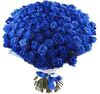 100 Blue Roses With Free Vase