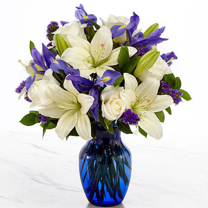 Rich Blue Bouquet - Blue & White