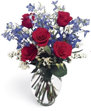 Roses with Blue Accent