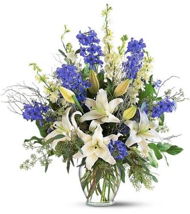 Blue and White Flower Arrangement