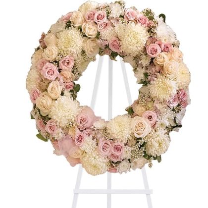 For the Love of White and Pink Wreath