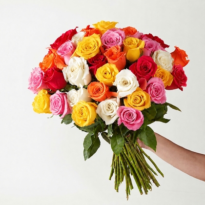 50 Mixed Color Roses Bouquet