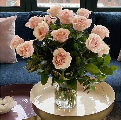Pink Roses in a Vase